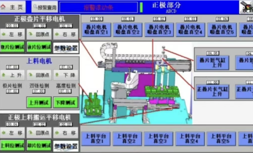 欧姆龙CP1H锂电池叠片机PLC程序+触摸屏程序+电气原理图